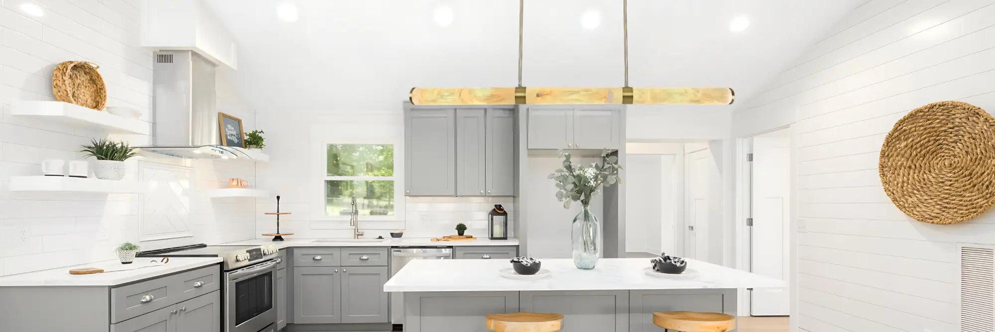 Modern Marble Pendant Light in a Kitchen