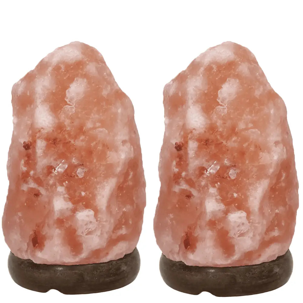 Green Earth Lighting Australia Home & Garden > Lighting > Night Lights & Ambient Lighting 1-2kg Himalayan Salt Lamp on Timber Base | Twin Value Pack N623X2