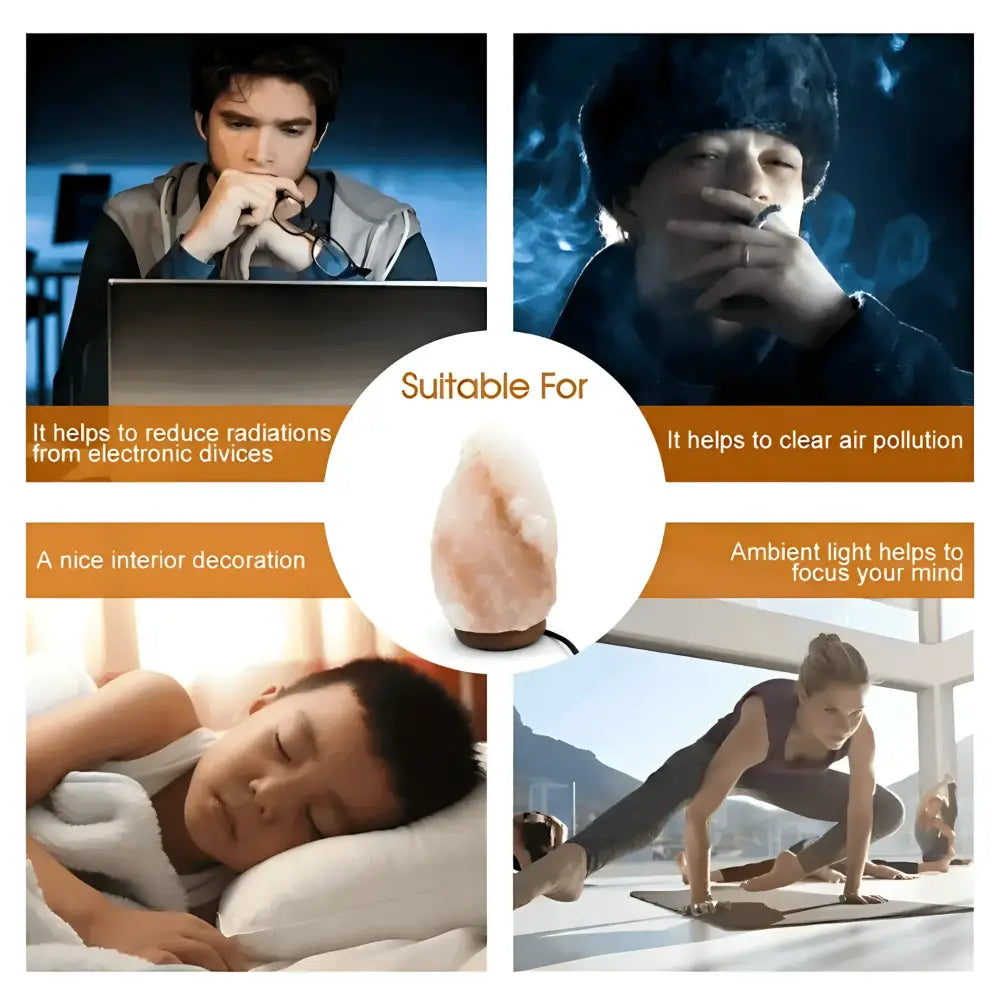 Green Earth Lighting Australia Home & Garden > Lighting > Night Lights & Ambient Lighting 1-2kg Himalayan Salt Lamp on Timber Base | Twin Value Pack N623X2