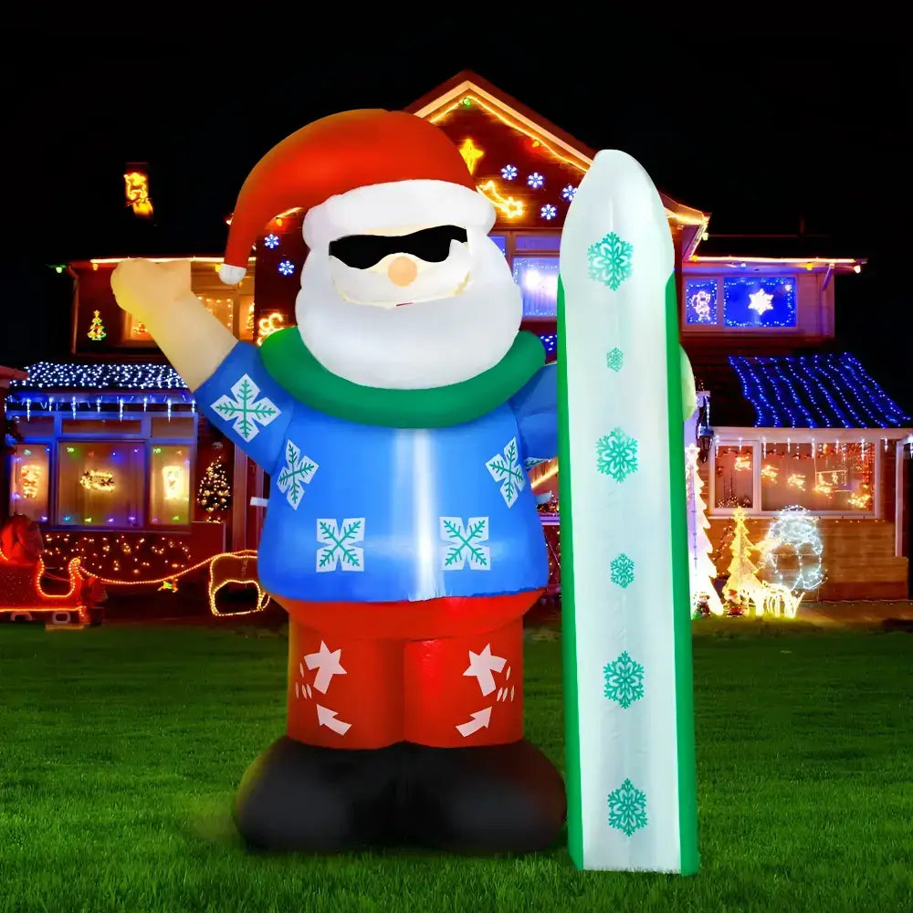 1.6m Inflatable Santa Decor with Lights