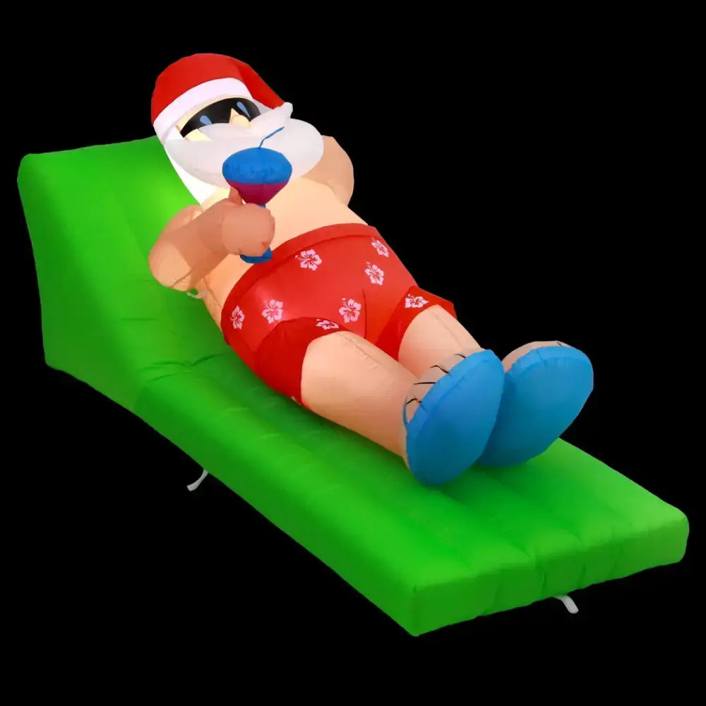 1.8m Santa Bench Inflatable Decoration - Led Lighted