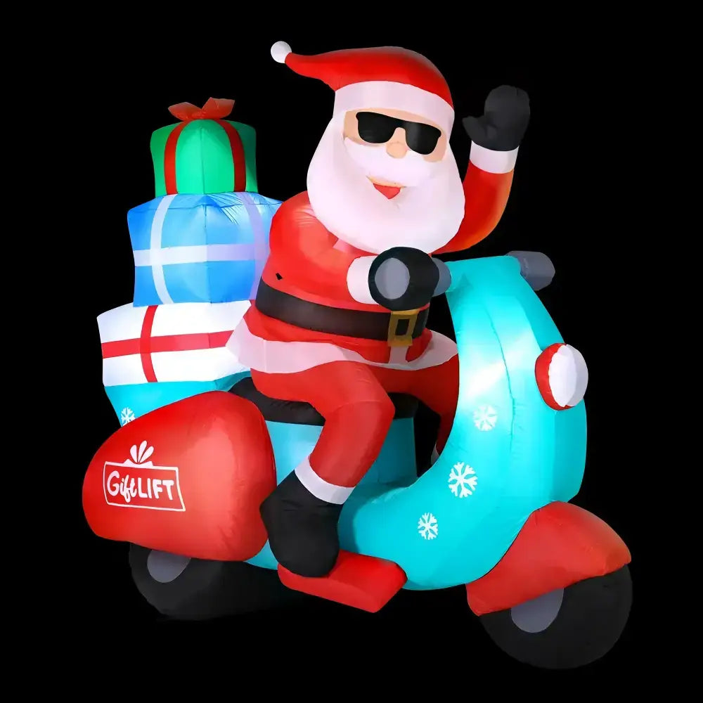 1.8m Santa Motorbike Led Inflatable Christmas Decor