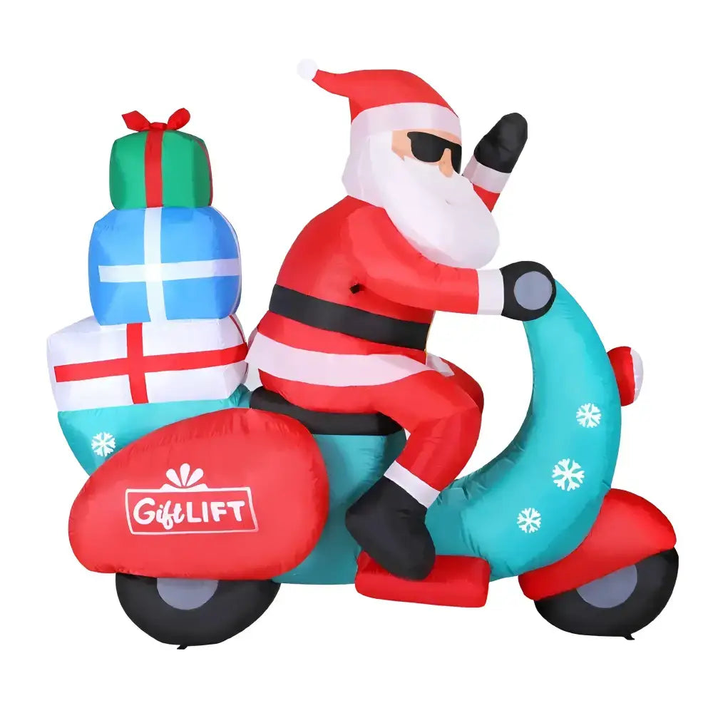 1.8m Santa Motorbike Led Inflatable Christmas Decor