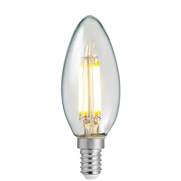 Dulora 4W 12V DC Dimmable E14 Clear Candle LED Bulb 2700K Warm White