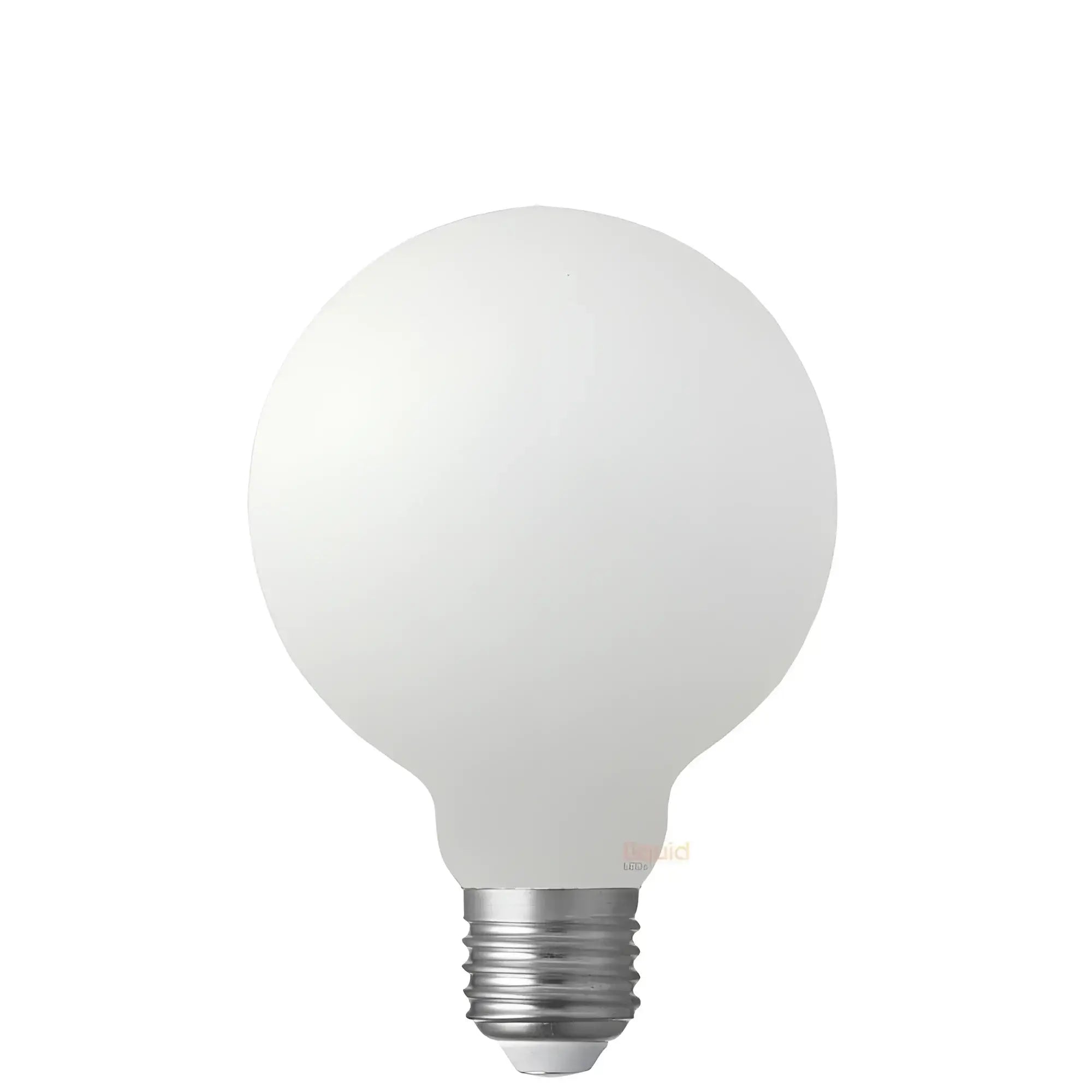 A 12w led filament globe with a frosted matte white globe and e27 edison screw base for dimmable lighting