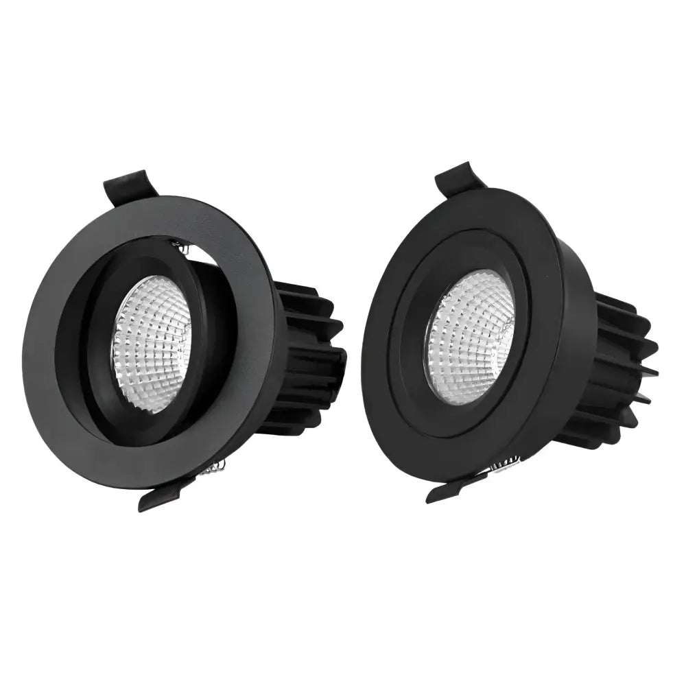Green Earth Lighting Australia LED Downlight 13W Black Tri-Colour Dimmable COB Tiltable LED Downlight 90mm Cut Out EYREBL