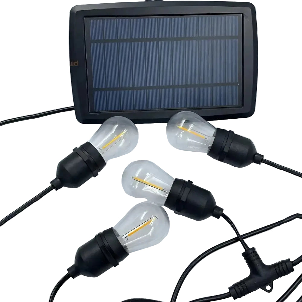 LiquidLEDs Lighting Festoon String 15 meter Solar Festoon String Lights with 15 LED Bulbs BF15B-SUN