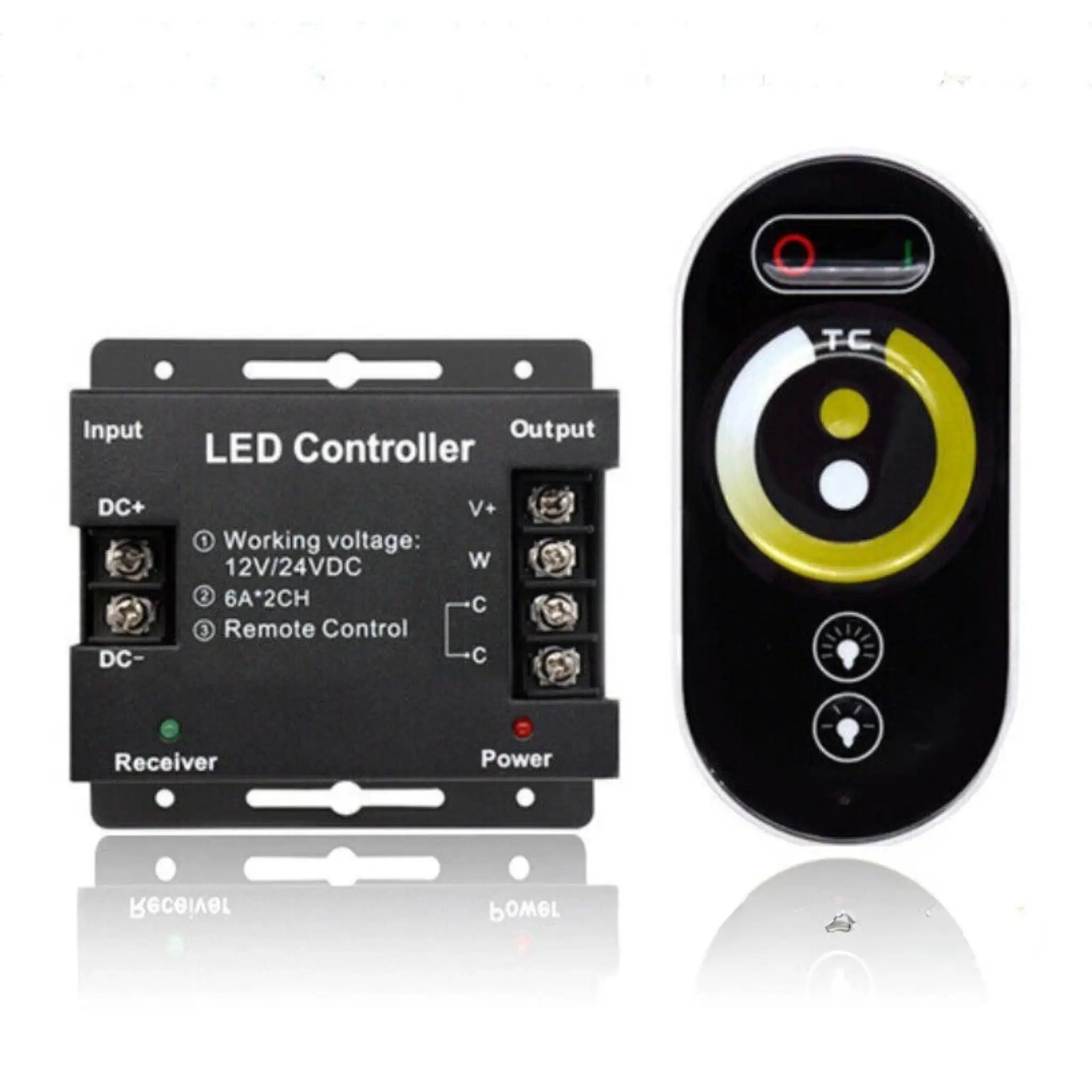 18A 2 Channel CCT LED Strip Light RF Remote Controller Touch Series