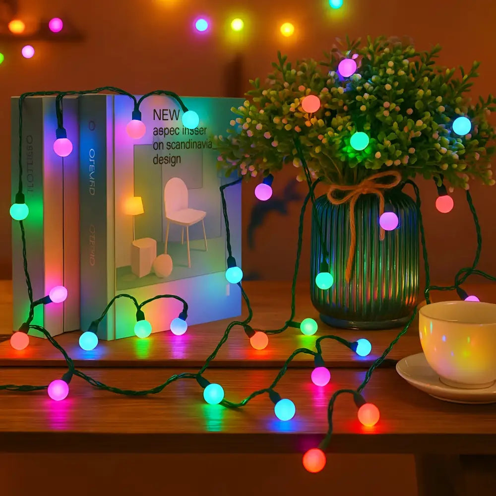 300 LED Connectable Cluster String Light with Cherry Balls