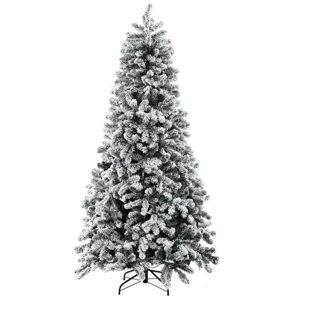2.1M Snow Flocked LED 8 Light Modes Christmas Tree