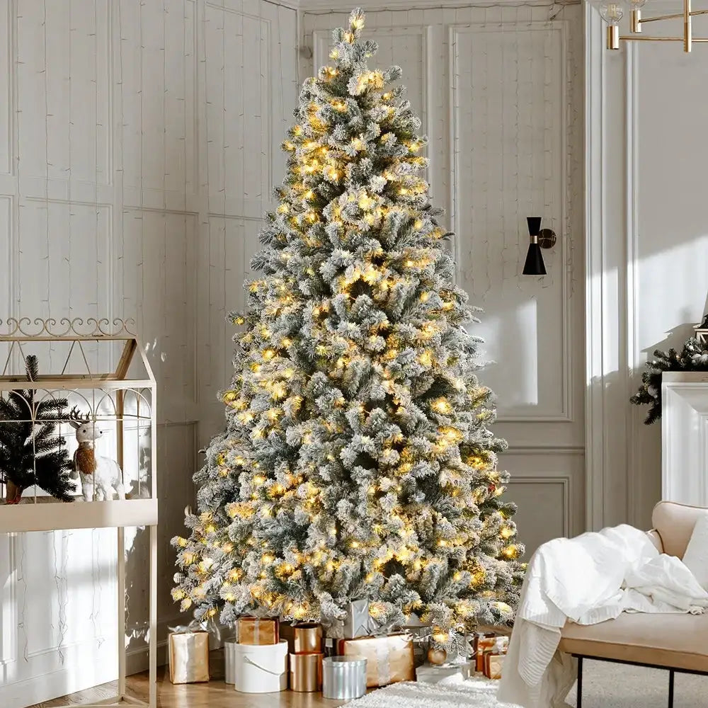 2.1m Snow Flocked Led Christmas Tree with 8 Modes