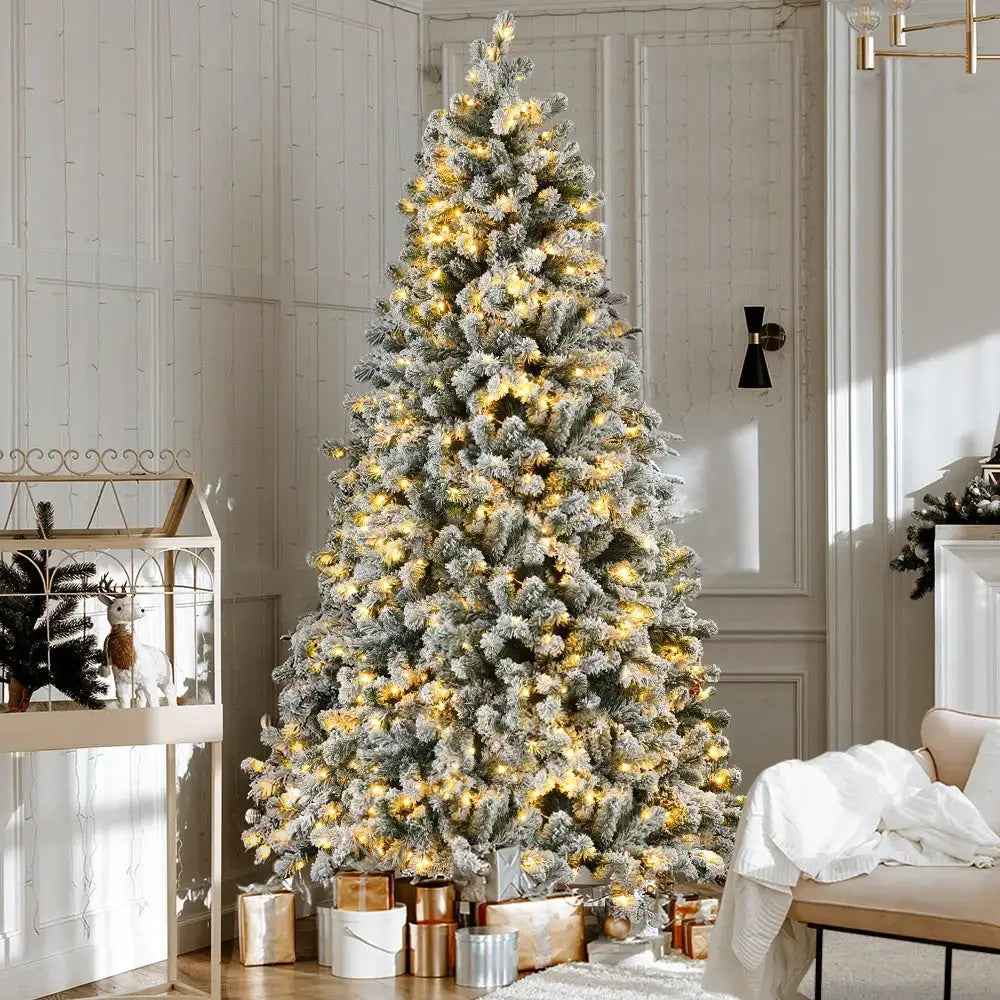 2.1m Snow Flocked Led Christmas Tree with 8 Modes