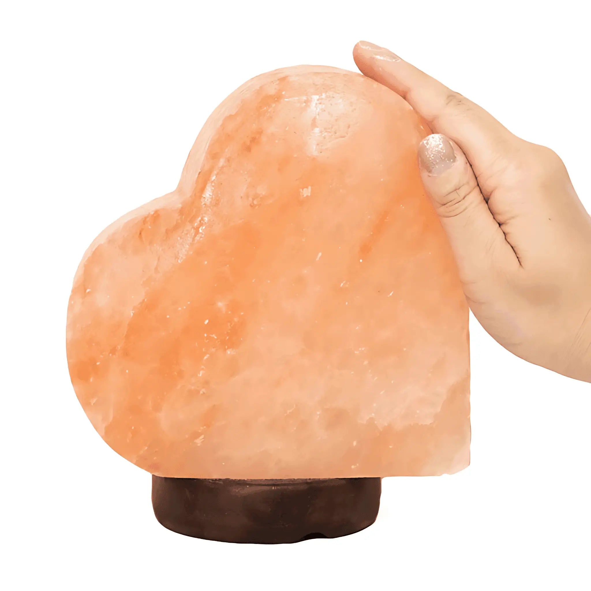 2-3kg Heart Salt Lamp – Timber Base (12v – 12w) Green