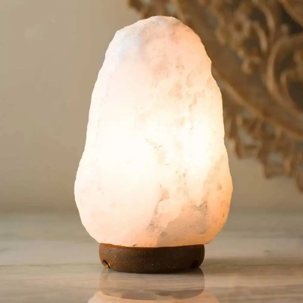 Green Earth Lighting Australia Home & Garden > Lighting 2-3kg White Himalayan Salt Lamp – Timber Base (12V – 12W) V238-SUPDZ-32771874783312