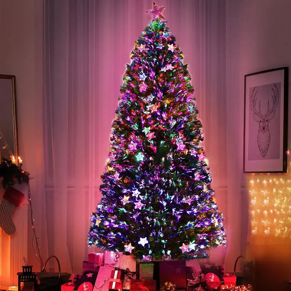2.4m Optic Fibre LED Christmas Tree Multi Colour