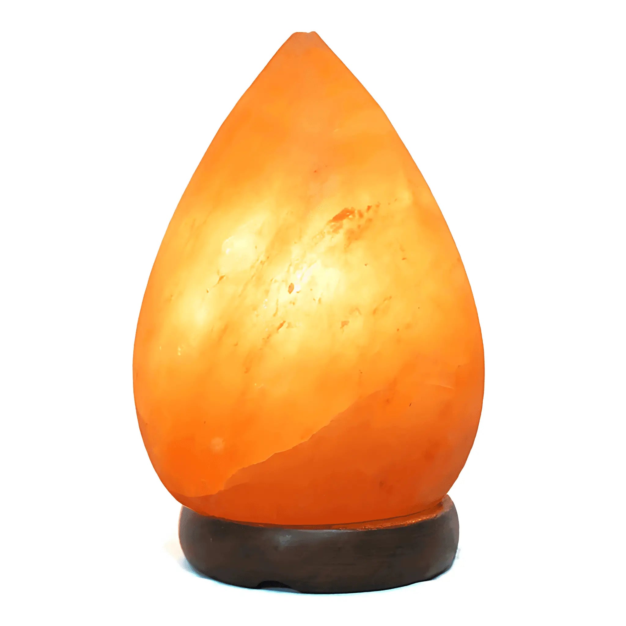 2.5kg Pear Salt Lamp – Timber Base (12v – 12w) Green