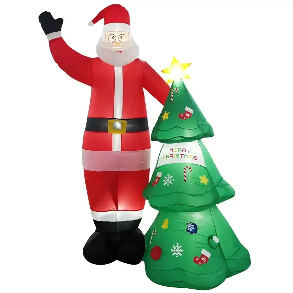 2.5M Santa and Christmas Tree Christmas Inflatable with LED Lights