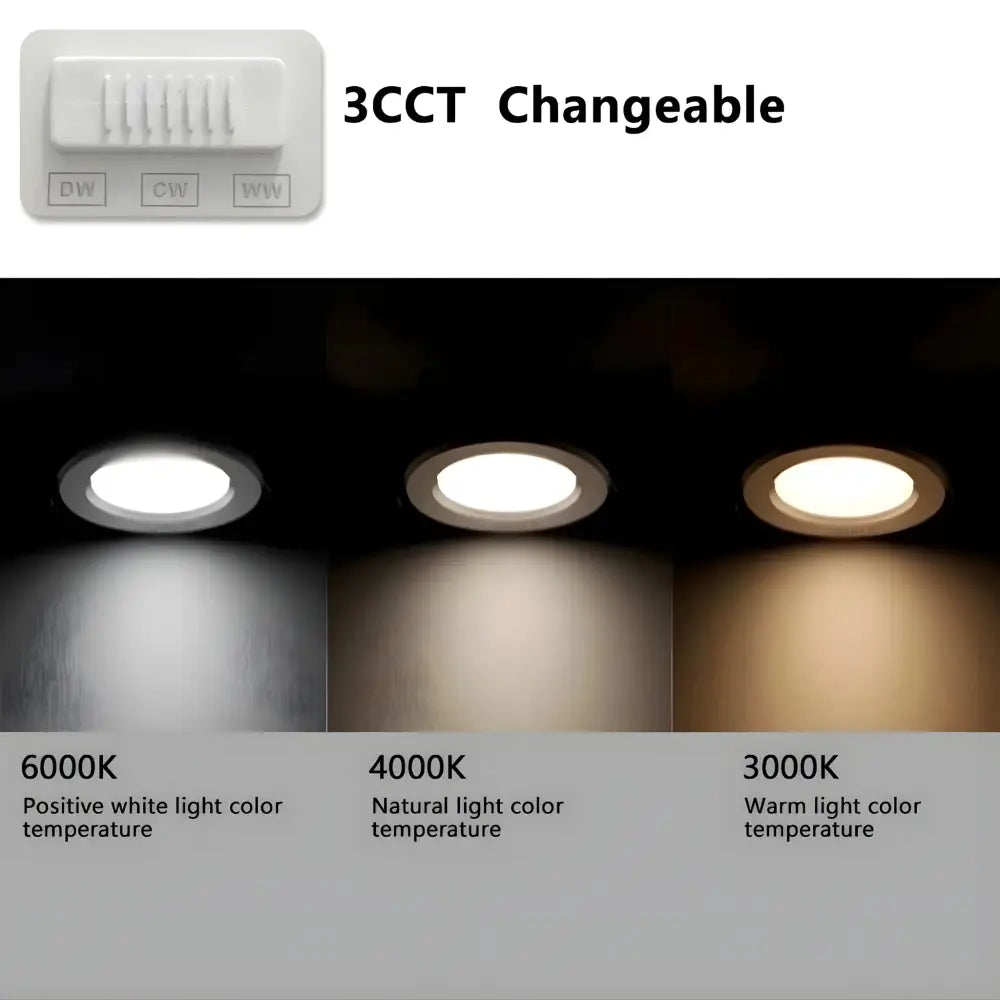 Bright Sleek Eco 12W Tri-Colour LED Downlight - 90mm Cut Out