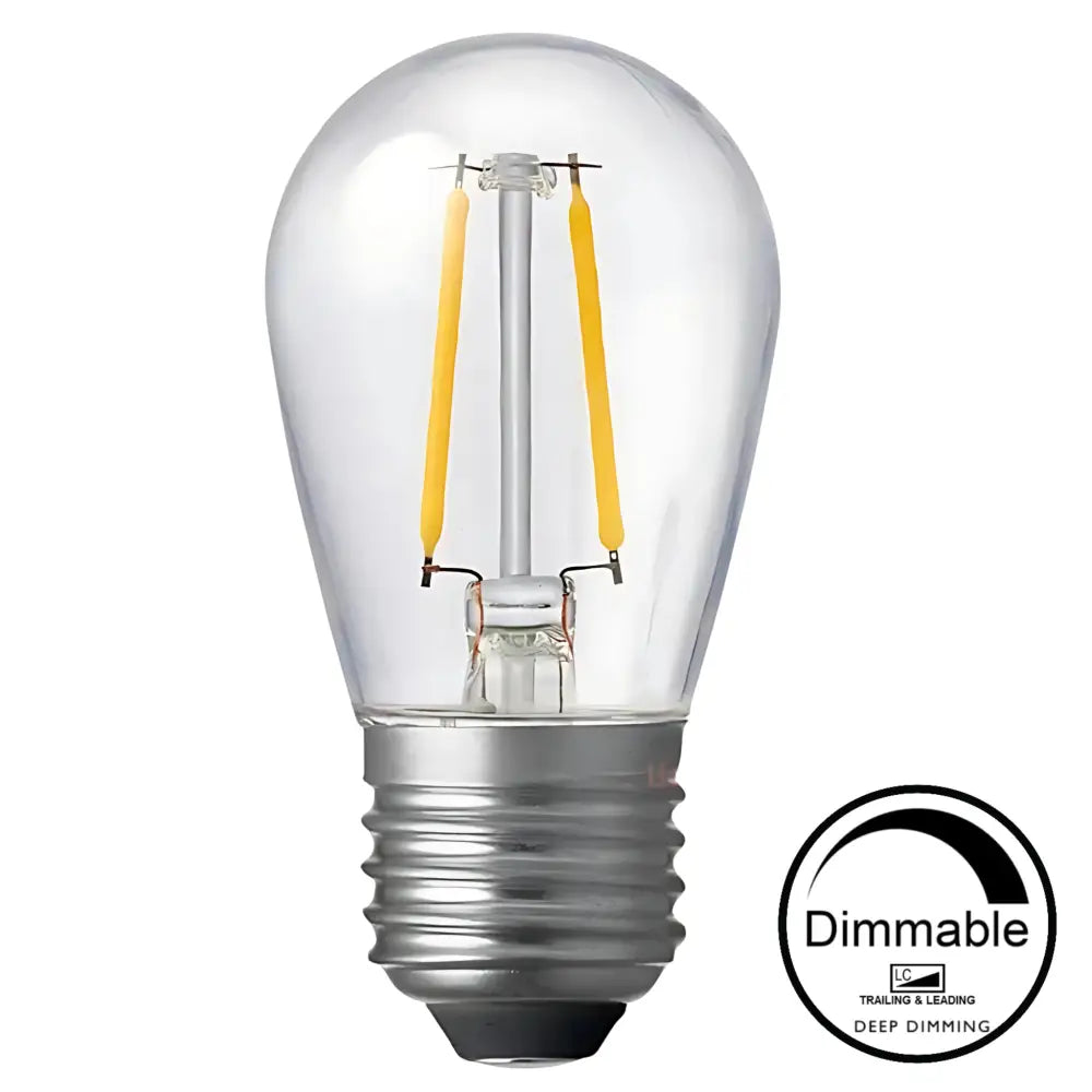 24V DC 2W 190lm E27 2700K Dimmable LED S14 Festoon Globe - Edison Bulbs 24V DC 2W 190lm E27 2700K Dimmable LED S14