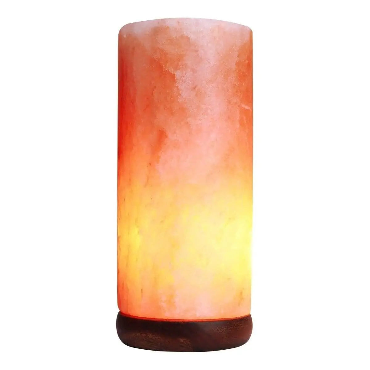 3-4kg Cylinder Salt Lamp – Timber Base (12v – 12w)