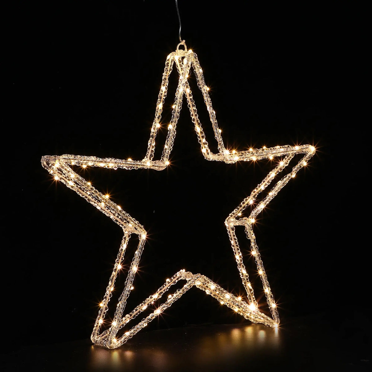 3D acrylic star Y25 with gold star-shaped light and intricate cutouts