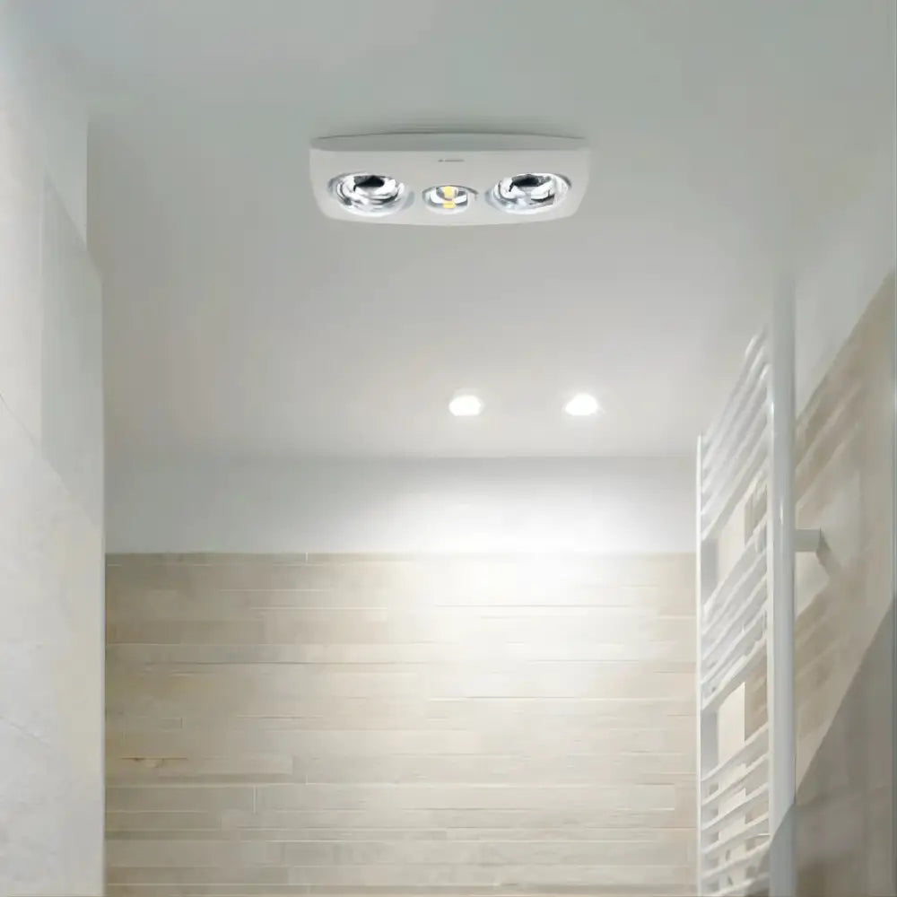 3-in-1 Twin Bathroom Heater with Exhaust Fan and LED Light