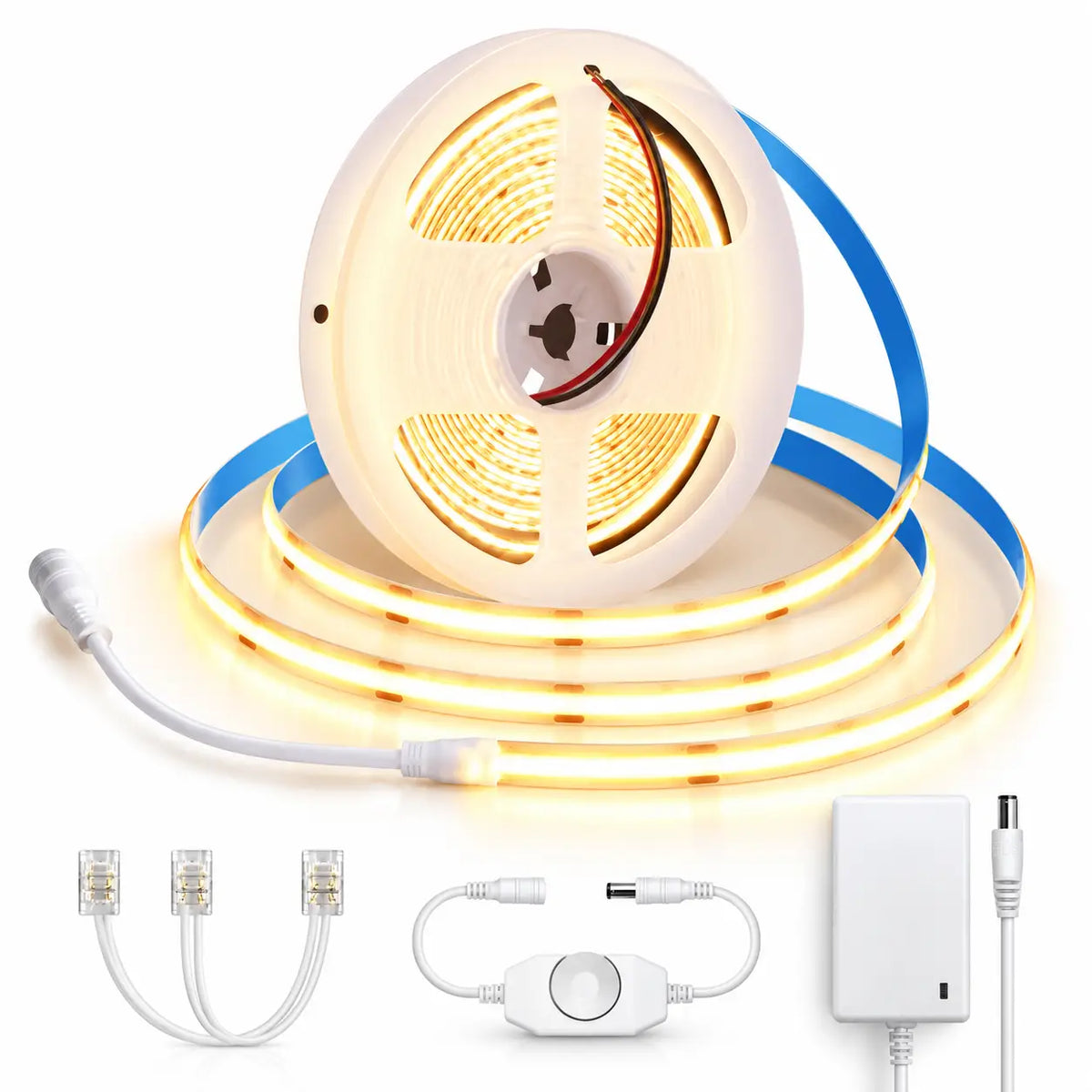 Dimmable Dotless COB LED Strip Light Kit – 3000K Warm White