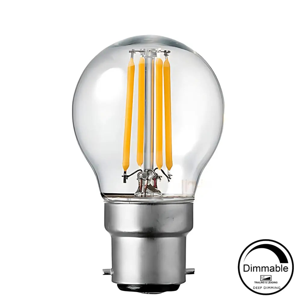 Green Earth Lighting Australia Home & Garden > Lighting Single Pack 4.2W 470lm B22 Warm White Clear Dimmable LED Fancy Round 65850