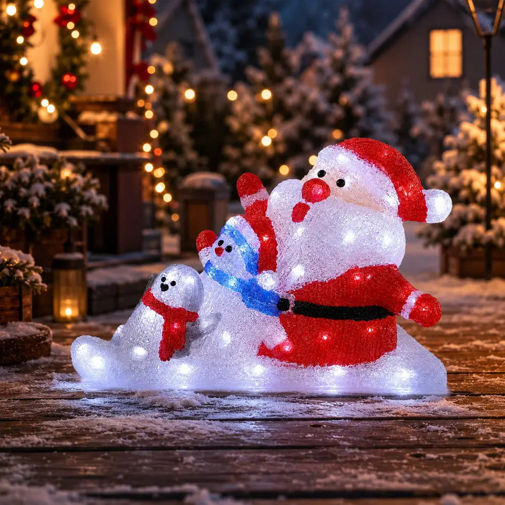 Lexi Lighting 40cm Acrylic Santa Penguin And Snowman