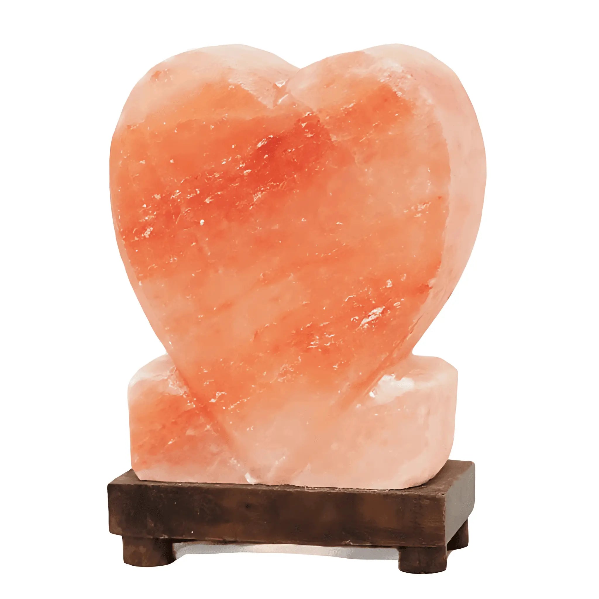 4kg Heart Upright Salt Lamp – Timber Base (12v – 12w)