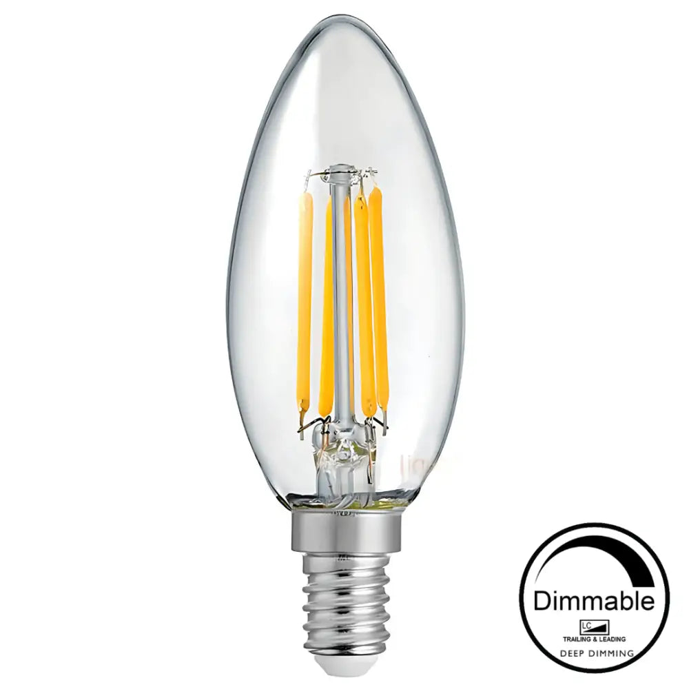 5.5W 806lm E14 2700K Clear Dimmable LED Candle - GLOBES