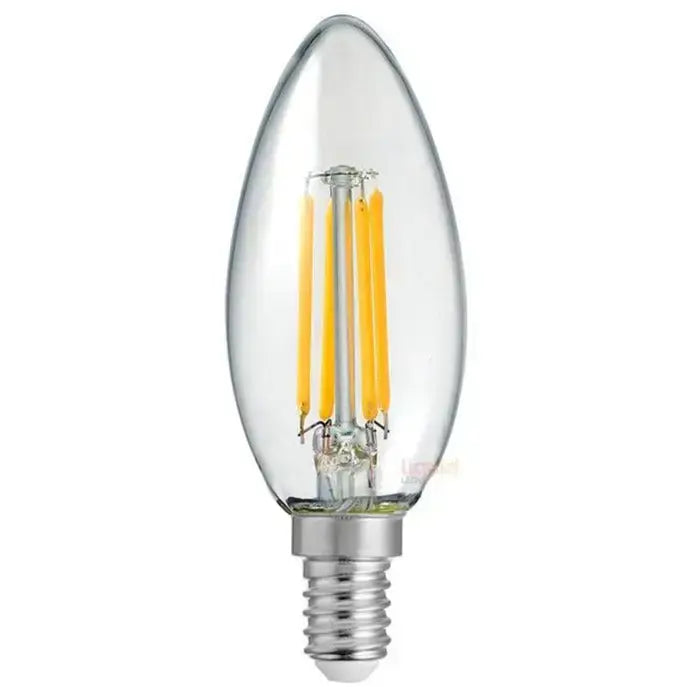 Green Earth Lighting Australia Candle Bulbs 4W 12 Volt DC/AC Candle Dimmable LED Bulb (E14) Clear in Warm White F414-C35-C-12V