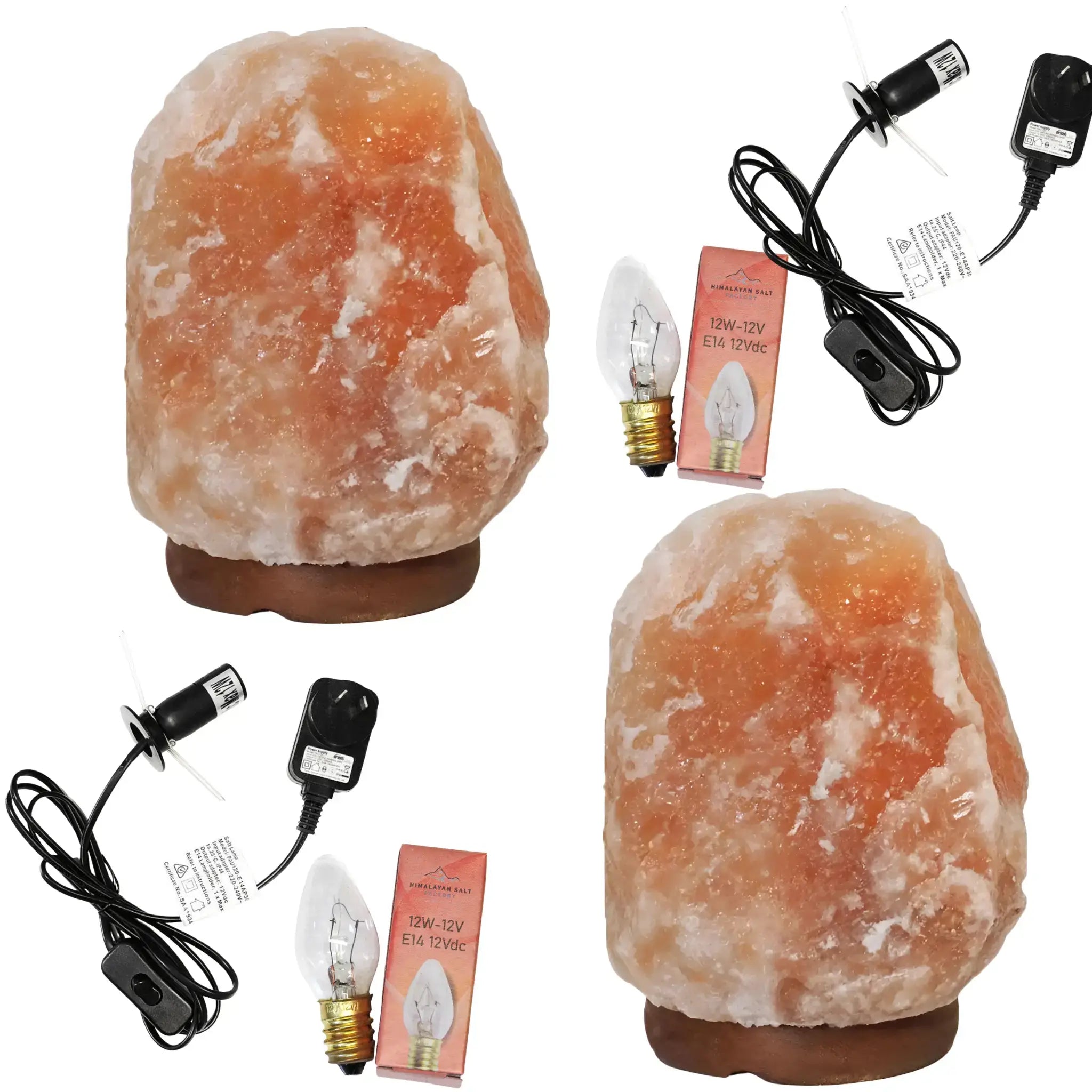 5-7kg Himalayan Salt Lamp on Timber Base | Twin Value Pack