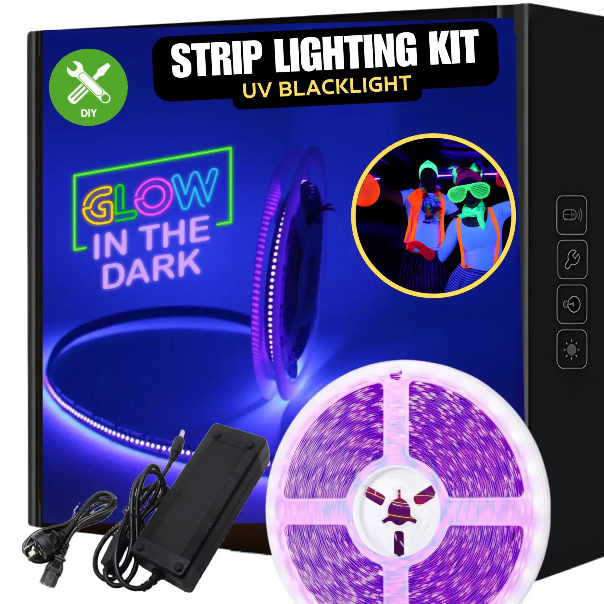 5 Meter Uv Led Black Light Glow in the Dark Strip Light Kit