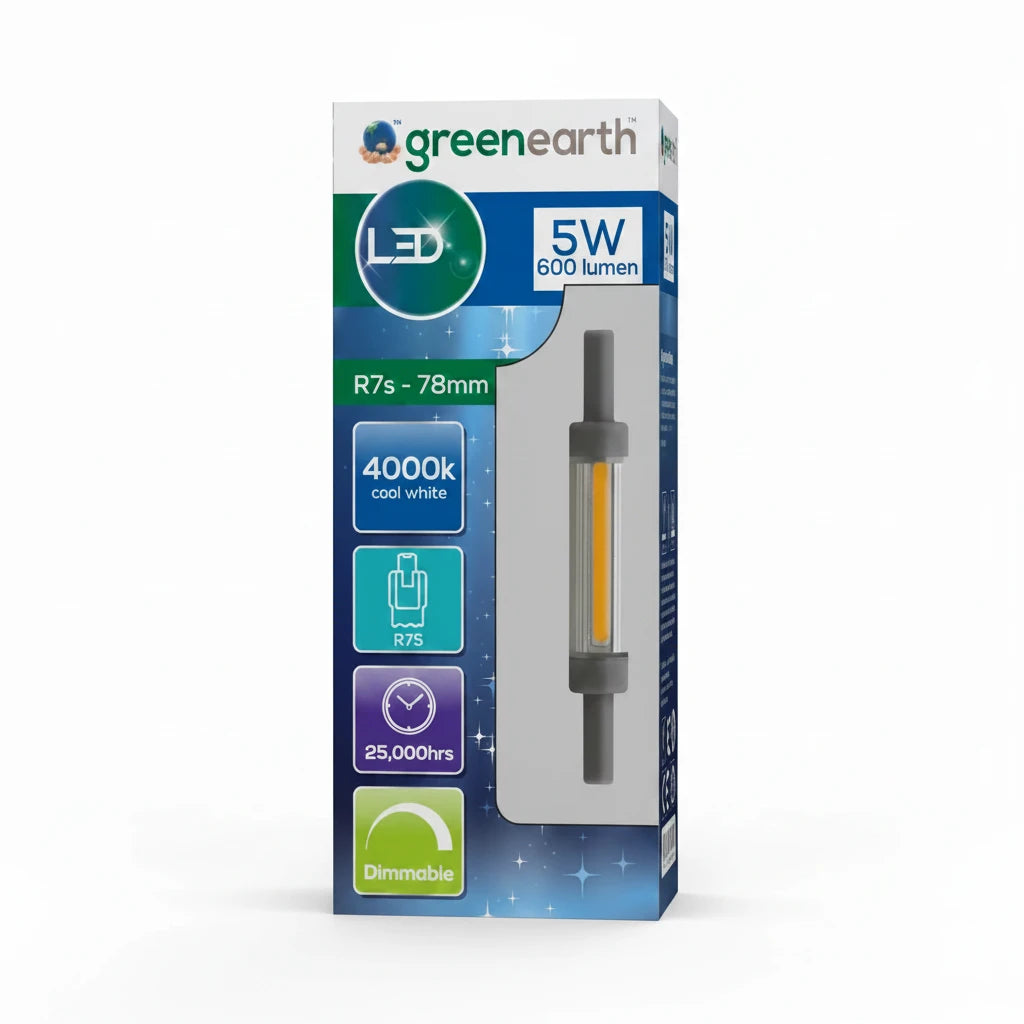5w 600lm R7s 78mm 4000k Green Earth Lighting Australia