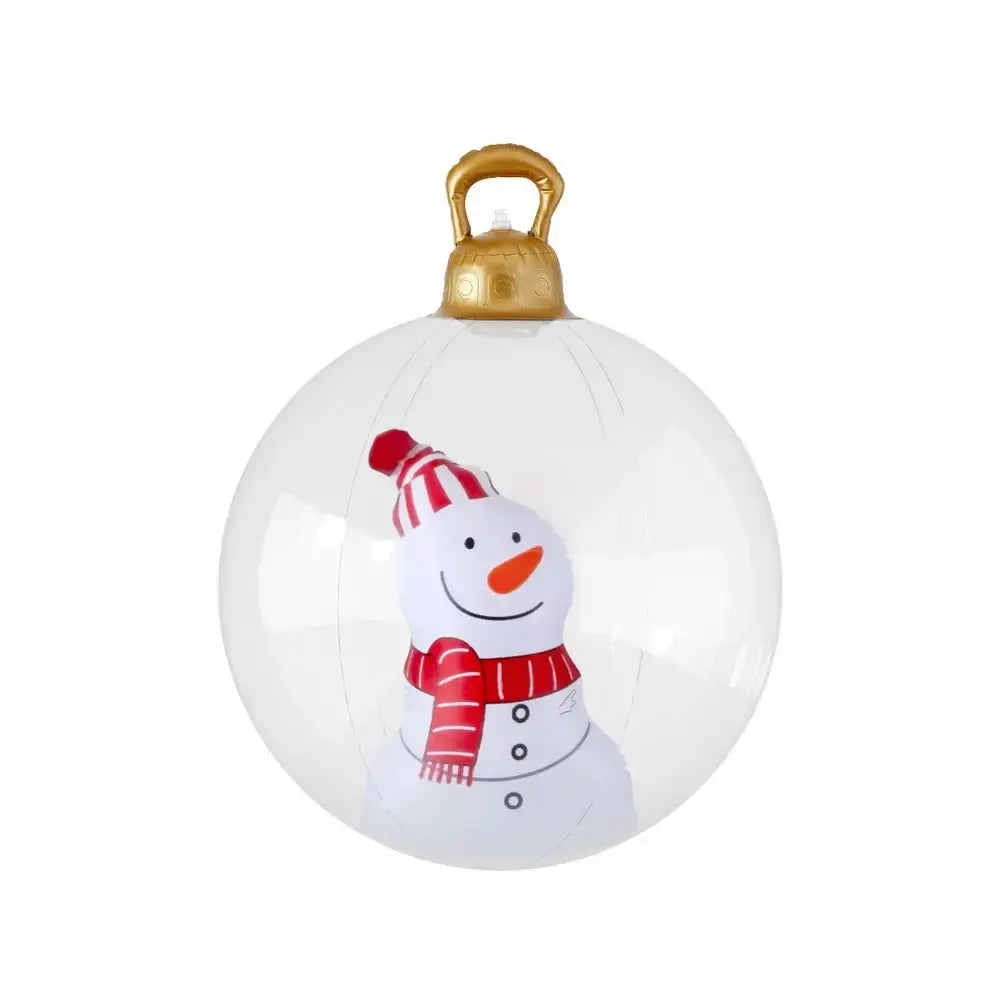 60cm Inflatable Christmas Bauble: Snowman Decoration