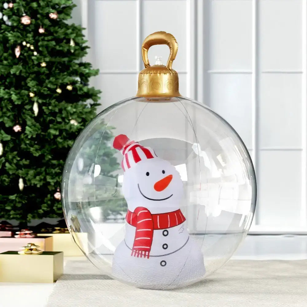 60cm Inflatable Christmas Bauble: Snowman Decoration