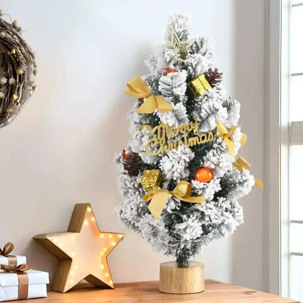 60cm Tabletop Christmas Tree - Snowy & Festive Decor