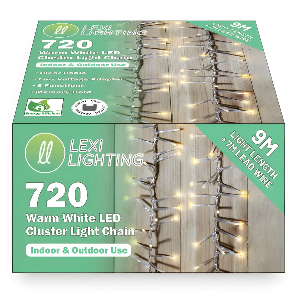 16M LED Cluster Light With Clear Cable - 6 Colour Options