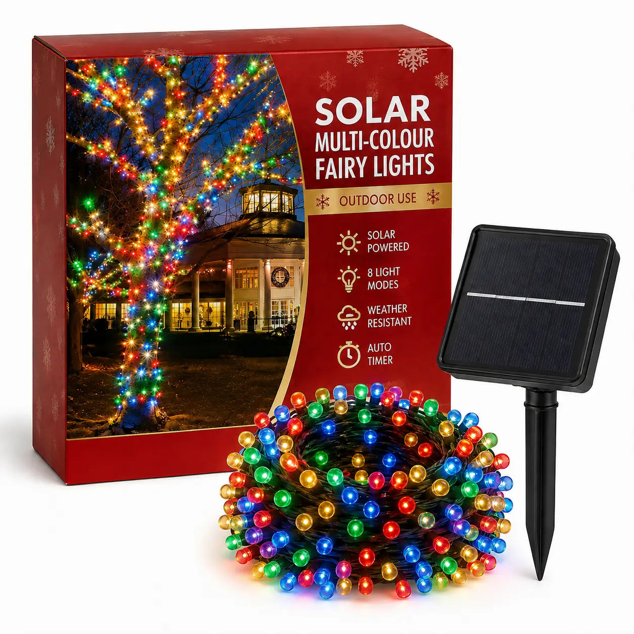 7M Solar Fairy Lights Multicolour – 30 LED Outdoor String Lights
