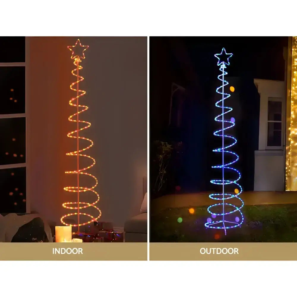 8ft Solar Led Christmas Tree with Motif Lights