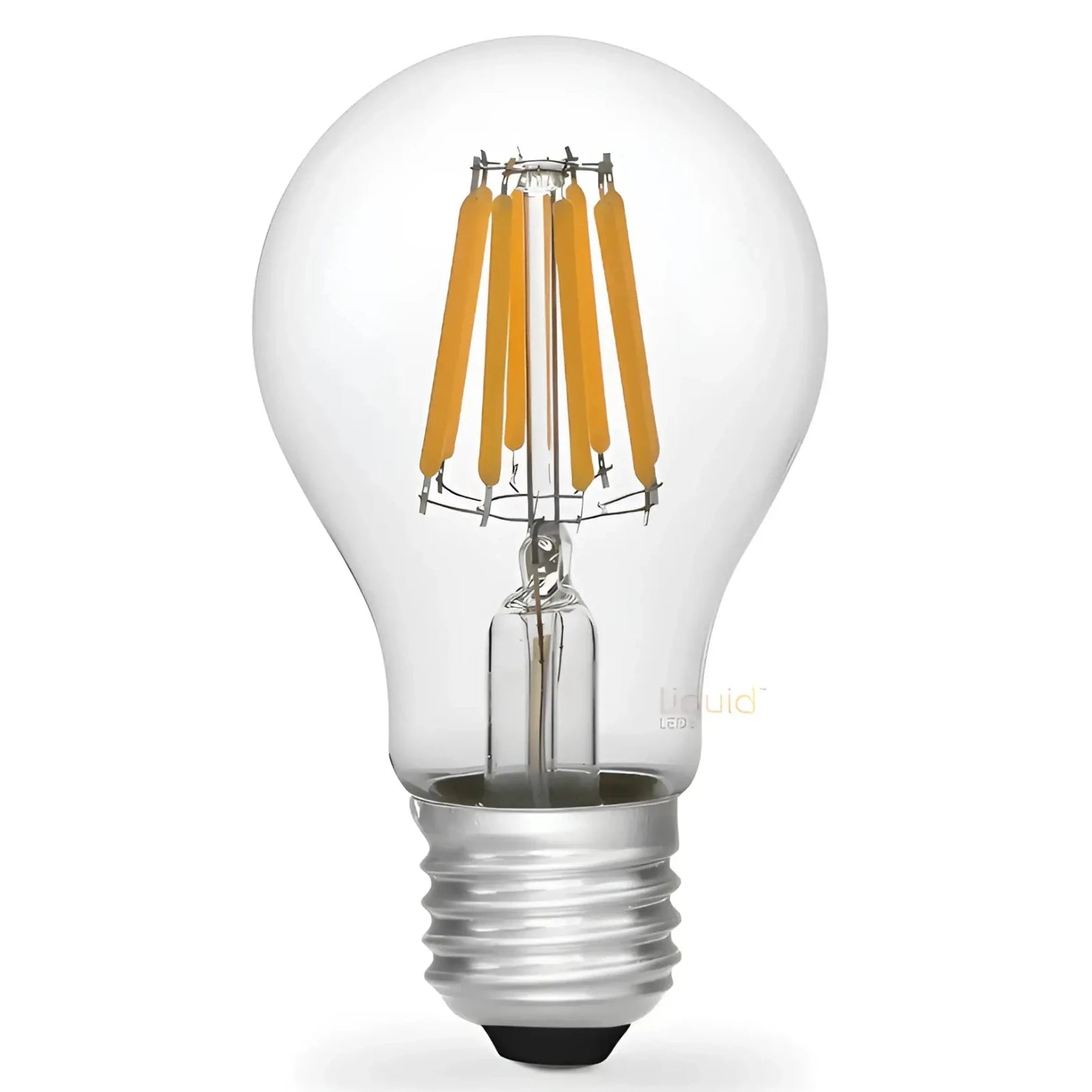 24V DC 8W 850lm E27 2700K dimmable LED filament bulb with warm yellow glow