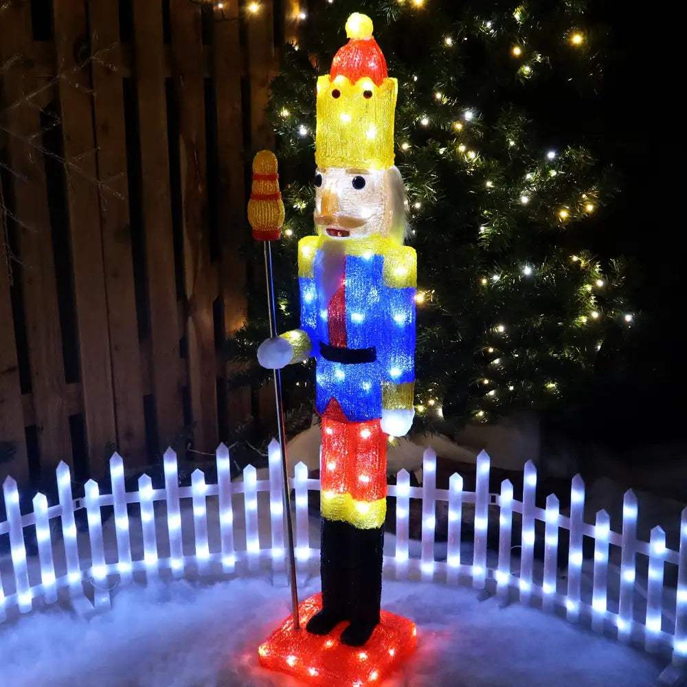 Acrylic Nutcracker V3 LED Christmas Decoration - 94cm Tall