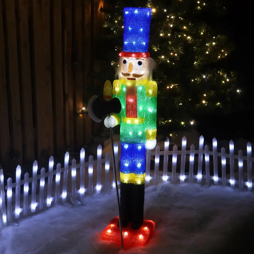 Acrylic Nutcracker V4 LED Christmas Decoration - 94cm Tall