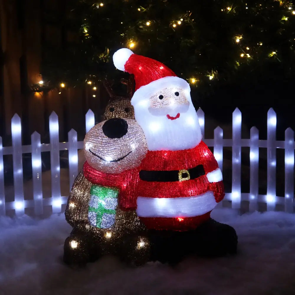 Acrylic Reindeer With Santa