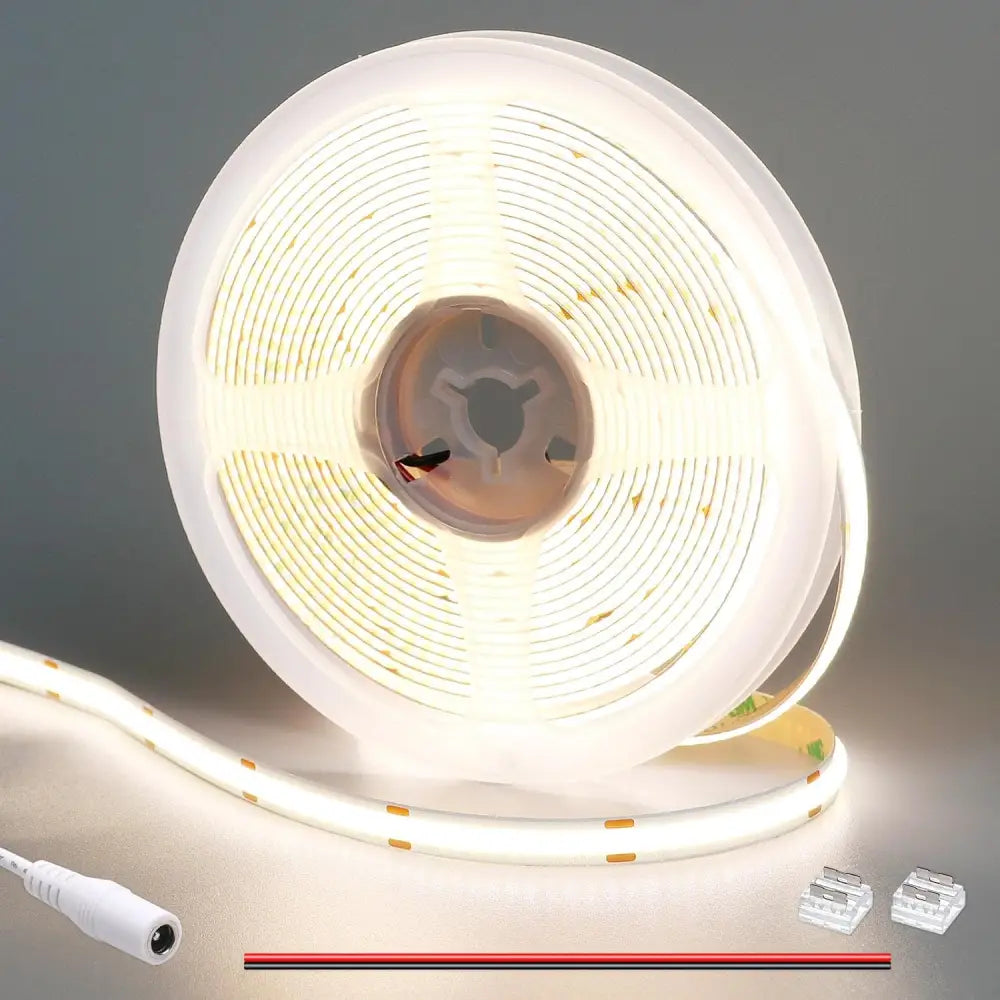 Strippy GlowFlex 4000K COB LED Strip Light | Easy Connect DC Plug - Home & Garden > Lighting