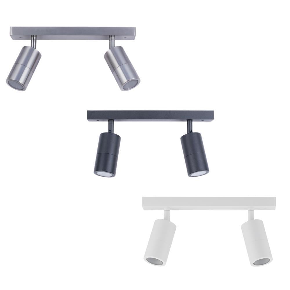 CLA PG2BAR - 2xGU10 2 Light Bar Adjustable Rail Ceiling Spot Light IP44