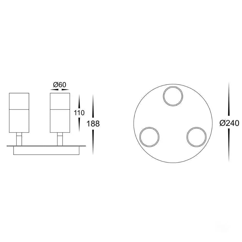 Havit TIVAH - 3 Light Round Base/4 Light Square Base GU10 LED Tri-Colour Adjustable Ceiling Spot Light IP54