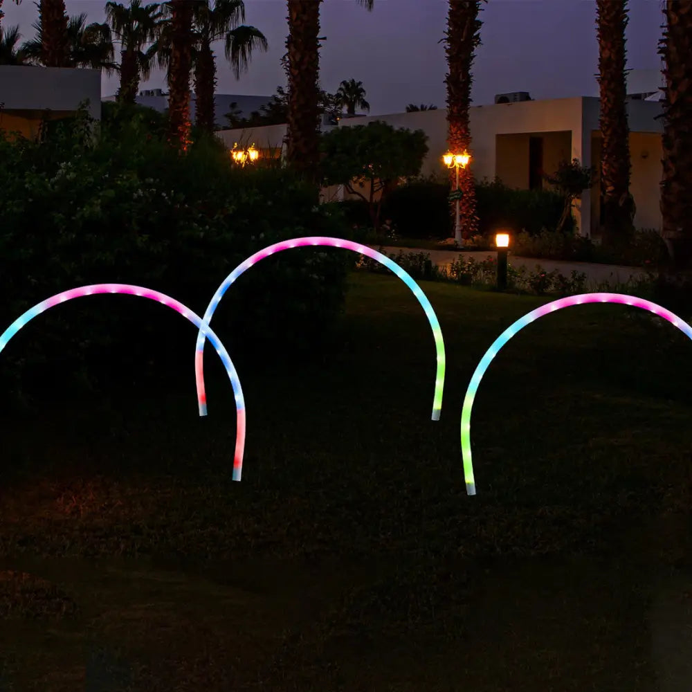 Set of 4 Arch Pathway Candy Cane Lights - RGB