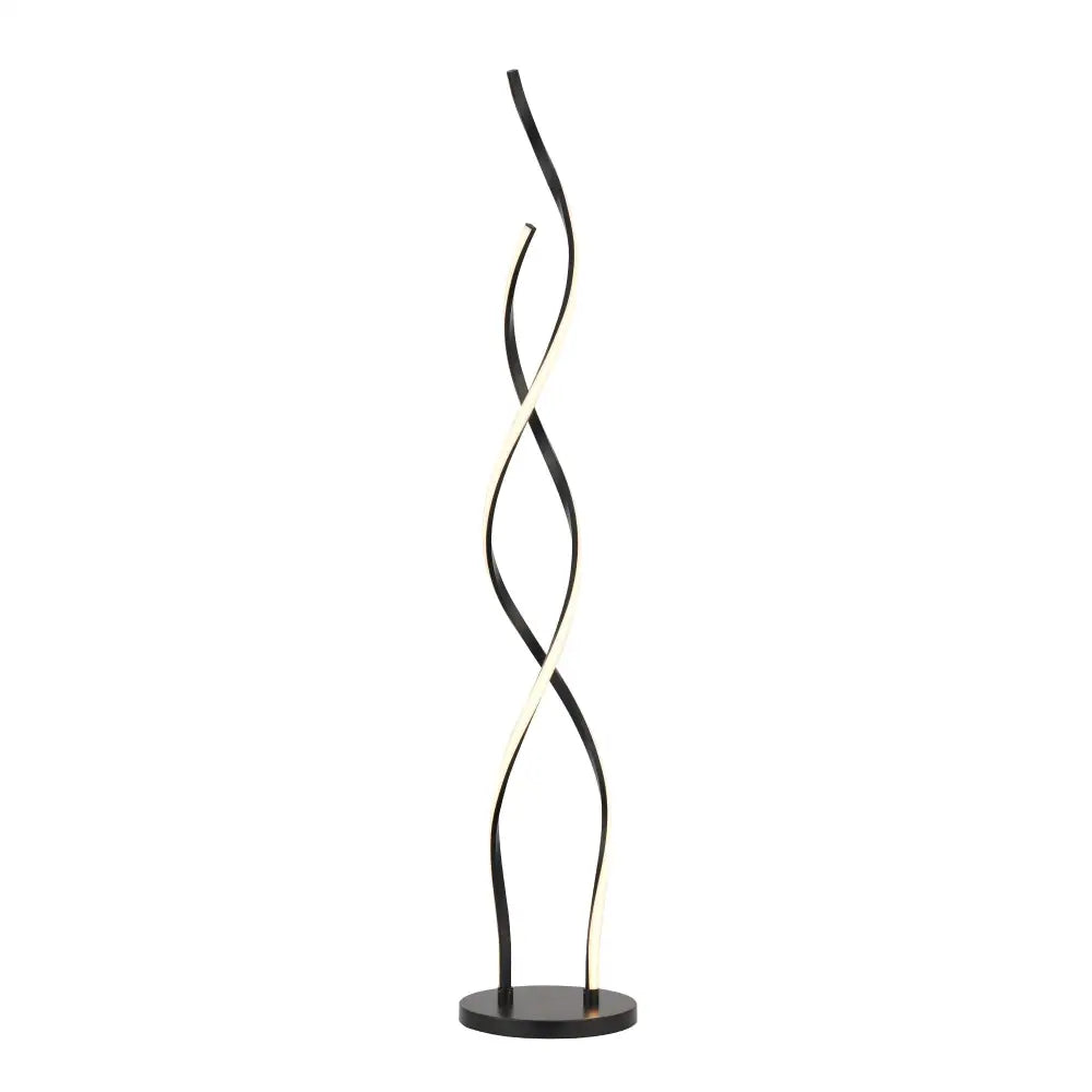 Lexi Acropora LED Floor Lamp in Black with modern spiral design